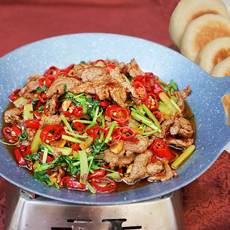 小炒黃牛肉帶饃